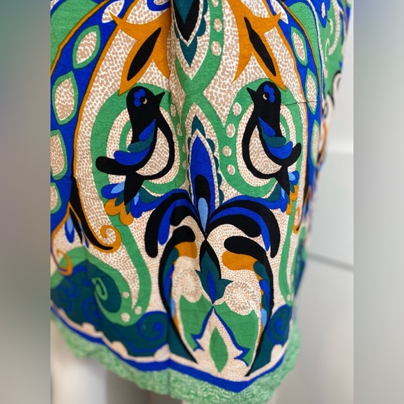 Maeve Blue and Green Mini Sundress V-Neck Resort Wear - Picture 9 of 9